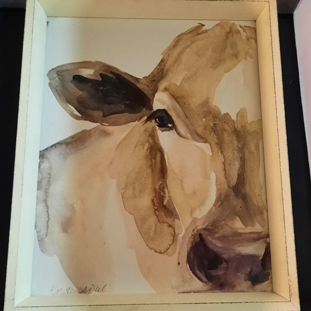 Cow Watercolor Print by kirsten dill